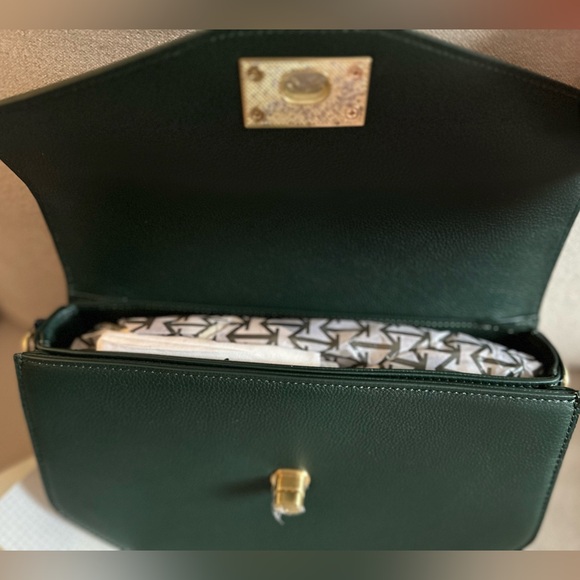 NWT MONCRIEF LONDON Taylor Forest Green Leather Shoulder Bag - Picture 6 of 10